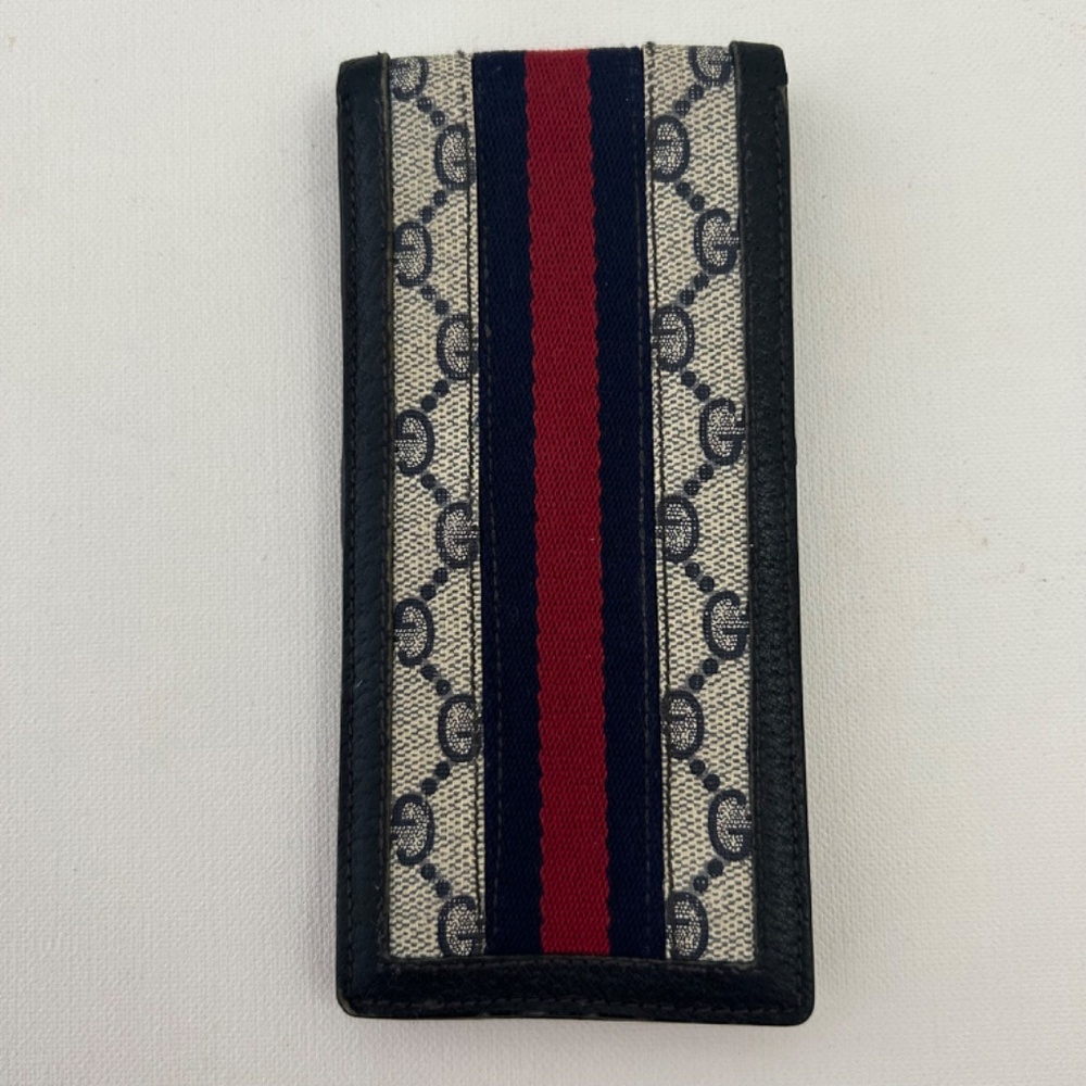 Vintage Gucci Glasses, Sunglass or Cigarette Case Blue GG Supreme Sherry Line - Picture 2 of 14